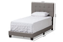 Evania Light Gray Fabric Twin Size Bed Baxton