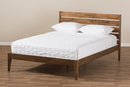 Aster Solid Walnut Wood Slatted Headboard Style King Size Platform Bed Baxton