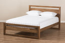 Serge Solid Walnut Wood Open Frame Style King Size Platform Bed Baxton