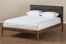 Selby Gray Fabric Upholstered Button-Tufted King Size Platform Bed Baxton