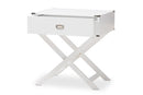 Liese White 1-Drawer Wooden End Table Baxton