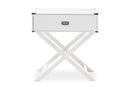 Liese White 1-Drawer Wooden End Table Baxton
