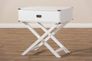 Liese White 1-Drawer Wooden End Table Baxton