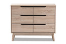 Zariah Two-Tone Oak and Gray Wood 6-Drawer Dresser Baxton