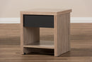 Nevan Two-Tone Oak and Gray Wood 1-Drawer 1-Shelf Nightstand Baxton