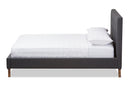 Genna Dark Gray Fabric Full Size Platform Bed Baxton