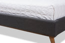 Genna Dark Gray Fabric Full Size Platform Bed Baxton