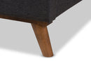 Genna Dark Gray Fabric King Size Platform Bed Baxton