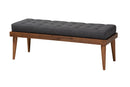 Genna Dark Gray Fabric Upholstered Queen Size 2Pc Bedroom Set Baxton