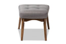 Marine Gray Fabric Upholstered Ottoman Baxton