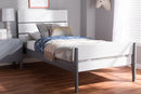 Cyprien Mission Style White and Dark Grey-Twin Platform Bed Baxton