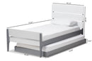 Cyprien Mission Style White and Grey-Twin Platform Bed Baxton