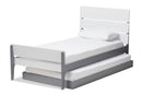Cyprien Mission Style White and Grey-Twin Platform Bed Baxton
