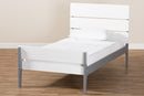 Cyprien Mission Style White and Dark Grey-Twin Platform Bed Baxton