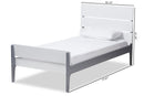 Cyprien Mission Style White and Dark Grey-Twin Platform Bed Baxton