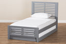 Heaton Mission Style Grey-Twin Platform Bed w/Trundle Baxton