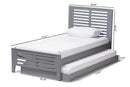 Heaton Mission Style Grey-Twin Platform Bed w/Trundle Baxton