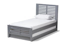 Heaton Mission Style Grey-Twin Platform Bed w/Trundle Baxton