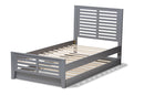 Heaton Mission Style Grey-Twin Platform Bed w/Trundle Baxton