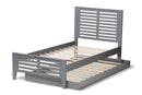 Heaton Mission Style Grey-Twin Platform Bed w/Trundle Baxton