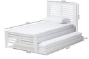 Heaton Mission Style White-Twin Platform Bed w/Trundle Baxton