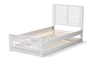 Heaton Mission Style White-Twin Platform Bed w/Trundle Baxton