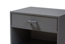 Annabelle Gray Wood 1-Drawer Nightstand Baxton