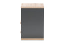 Calida Dark Gray and Light Brown Two-Tone 2-Drawer Nightstand Baxton