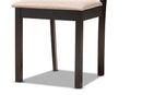 Gerard Sand Fabric Upholstered and Dark Brown 5-Piece Dining Set Baxton