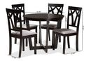 Anderson Gray Fabric Upholstered and Dark Brown 5-Piece Dining Set Baxton