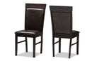 Agustus Dark Brown Faux Leather Upholstered 5-Piece Dining Set Baxton