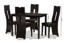 Hilda Dark Brown Faux Leather Upholstered 5-Piece Dining Set Baxton