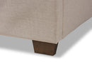 Vincent Light Beige Fabric Upholstered King Size Bed Baxton
