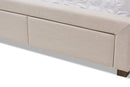 Simms Light Beige Fabric Upholstered King Size Storage Bed Baxton