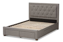 Simms Light Gray Fabric Upholstered King Size Storage Bed Baxton