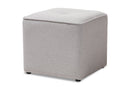 Timila Light Gray Fabric Upholstered Ottoman Baxton