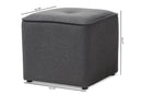 Timila Dark Gray Fabric Upholstered Ottoman Baxton