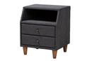 Laraine Dark Gray Fabric Upholstered Twin Size 3-Piece Bedroom Set Baxton