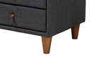 Laraine Dark Gray Fabric Upholstered Twin Size 3-Piece Bedroom Set Baxton