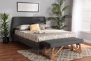Ramon Dark Gray Fabric Upholstered Queen Size 2Pc Bedroom Set Baxton