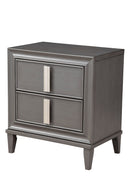 Ayala 2 Drawer Nightstand, Dark Grey Alpine