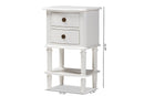 Gilbert Country White Finished 2-Drawer Nightstand Baxton