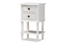 Gilbert Country White Finished 2-Drawer Nightstand Baxton