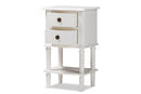Gilbert Country White Finished 2-Drawer Nightstand Baxton