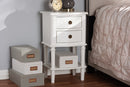 Gilbert Country White Finished 2-Drawer Nightstand Baxton