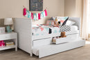 Emeline White-Finished Daybed w/Trundle Baxton
