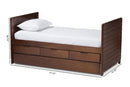 Emeline Walnut Brown-Finished Daybed w/Trundle Baxton