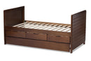 Emeline Walnut Brown-Finished Daybed w/Trundle Baxton