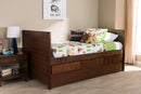 Emeline Walnut Brown-Finished Daybed w/Trundle Baxton