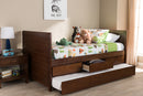 Emeline Walnut Brown-Finished Daybed w/Trundle Baxton